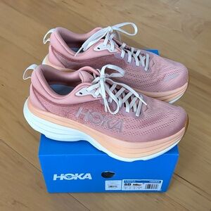 NEW HOKA Women's Bondi 8 Sandstone Cream Running Shoes Size 8